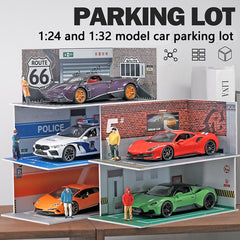 Model Alloy Car Parking Lot with Display Scene Garage Storage
