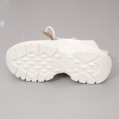 Women's Platform Sneakers Lace Up Low Round Toe Heightening Breathable Shoes