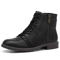 Men's Casual Ankle Motorcycle Boots Side Zip Work Shoes