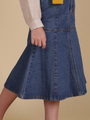 Girls Denim Solid Skirt