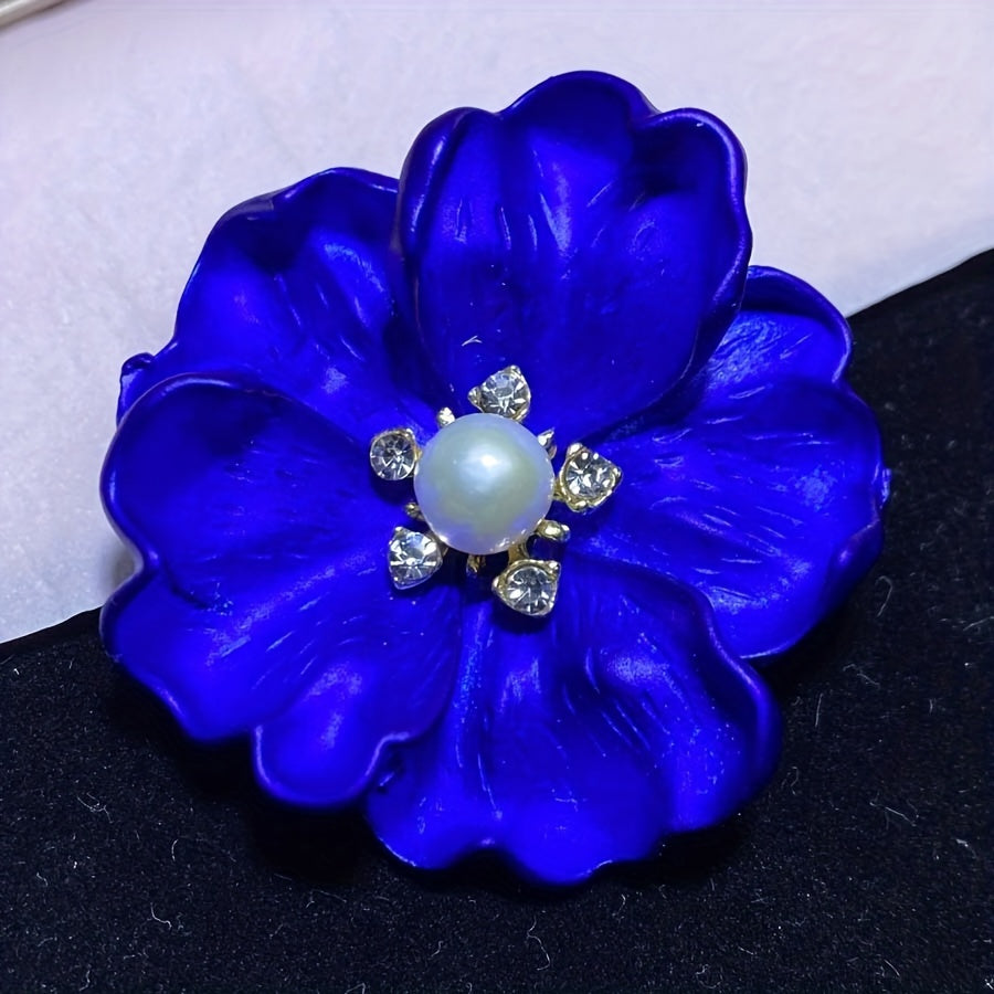 7mm Freshwater Pearl Royal Flower Brooch for Clothes Hat Party Gift