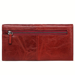 RFID Blocking Leather Women's Wallet with Zip Pocket