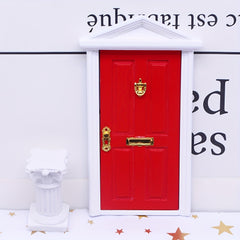 Mini Wooden Elf Door Model Dollhouse DIY Accessory Halloween Christmas