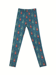 Girls Cartoon Tree Print Leggings Slim Fit Sports Casual Tight Pants Halloween