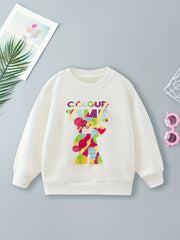 Space Alien Print Boys Casual Pullover Sweatshirt Long Sleeve Crew Neck Tops