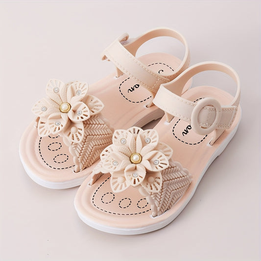 JIAGEYA Flower Solid Sandals for Baby Girls - Breathable Non-slip Sandals
