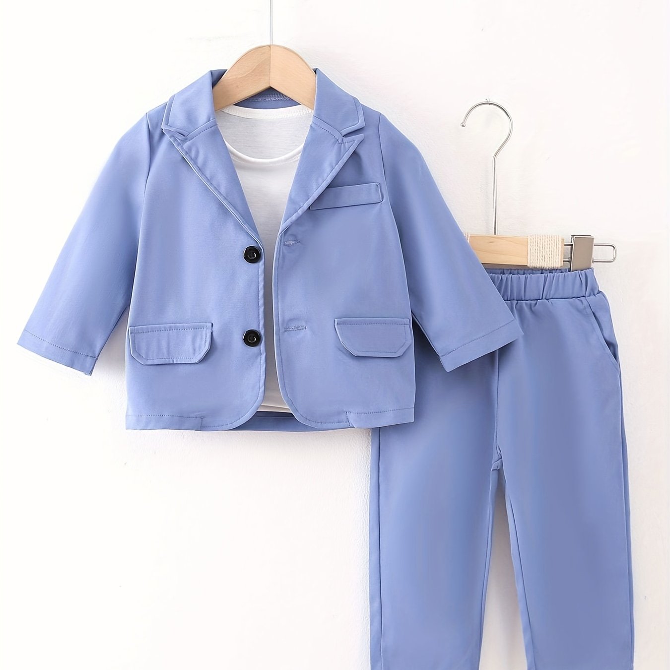 3pcs Infant Baby Boys Gentleman Dress Suit Long Sleeve T shirt & Trousers & Coat