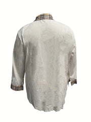 Leopard & Paisley Print Button Up Blouse