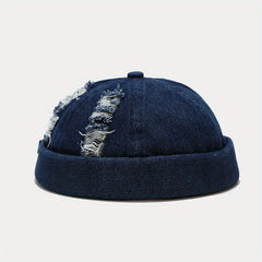 Vintage Jeans Men Brimless Cap Rolled Cuff Retro Hat