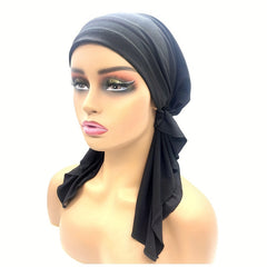 Soft Head Wrap Elastic Turban Cap Lightweight Beanie Vintage Headwear Bandana