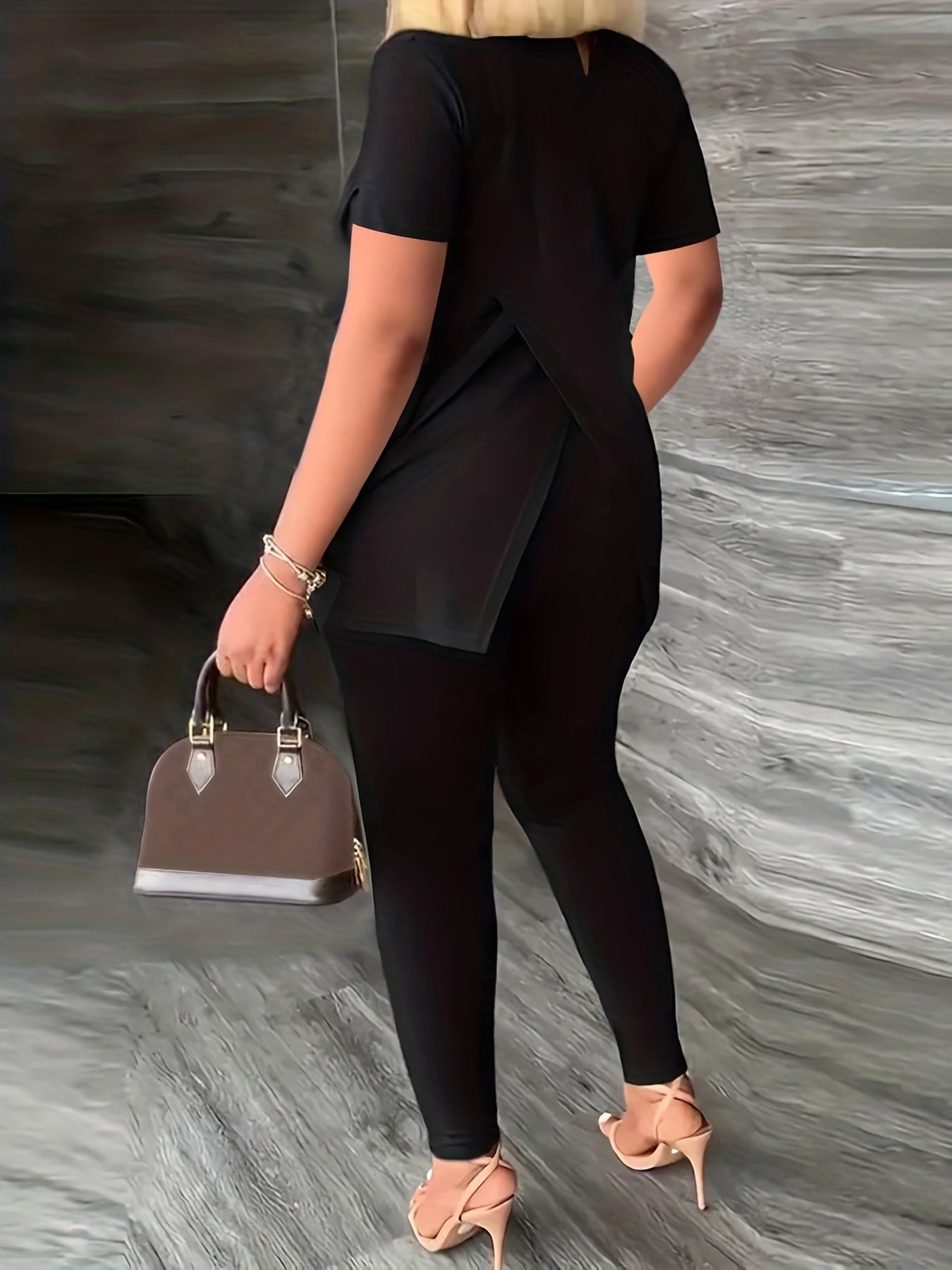 Casual Two piece Set Short Sleeve Tee & Slim Pants Outfits