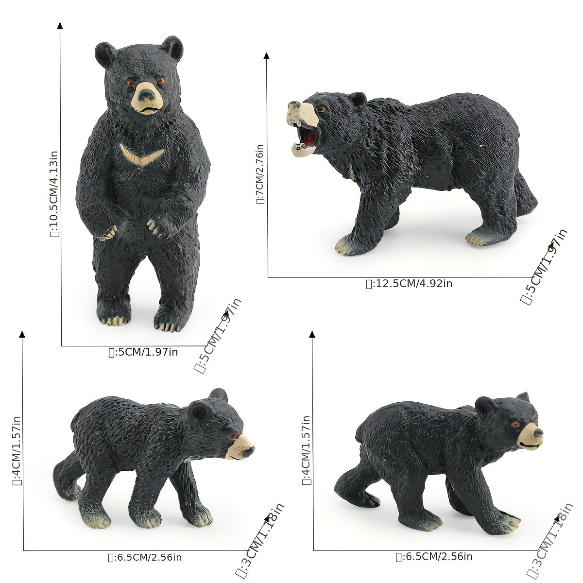Realistic Wildlife Model Bear Moon Bear Static Desktop Decoration Toy