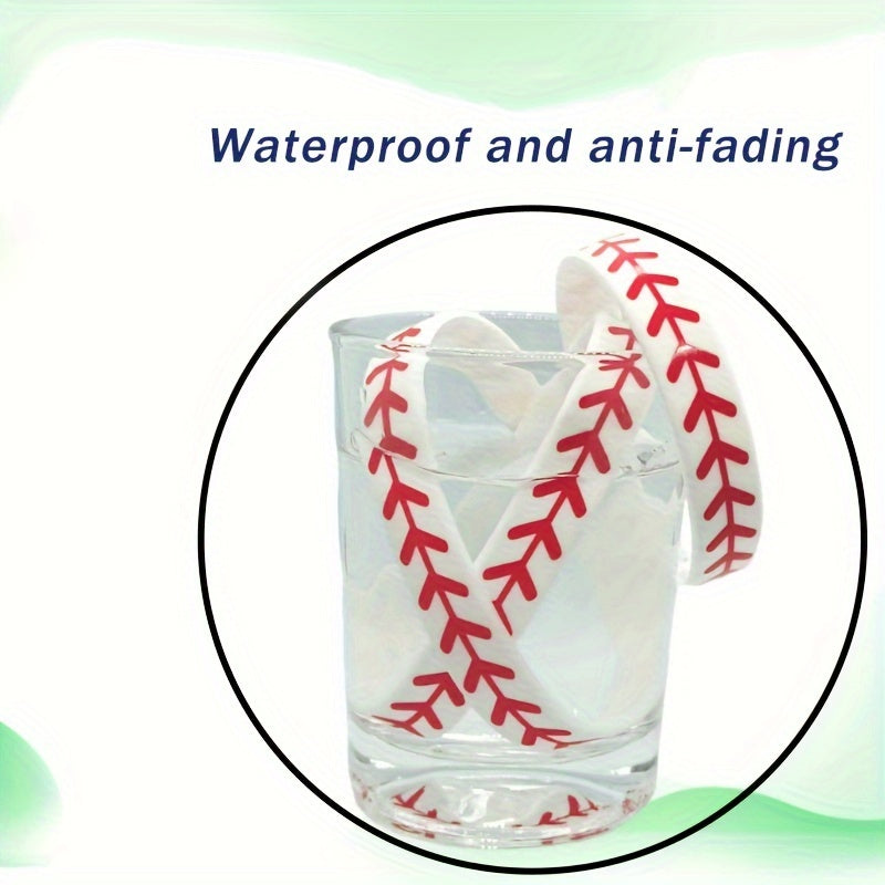 4pcs Softball Silicone Bracelet Durable Sporty Wristband for Fans & Players