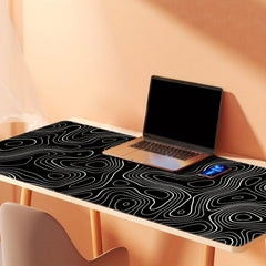 Abstract Terrain Line Outline Non Slip Mouse Pad - Washable Desk Mat
