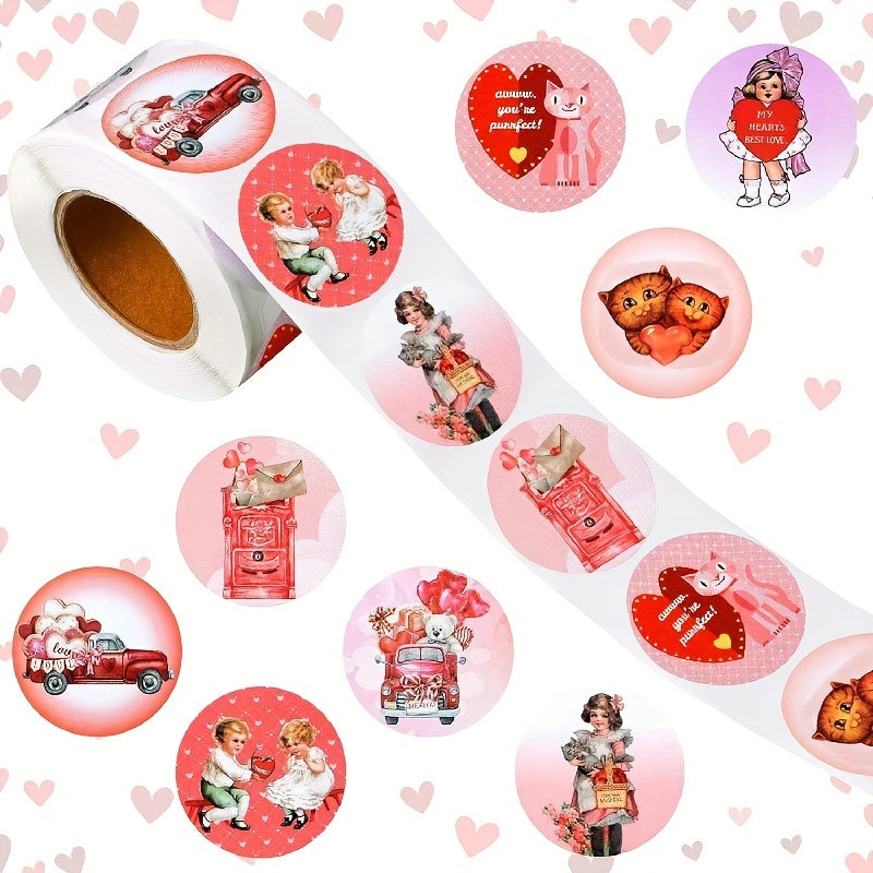 500pcs Decorative Stickers Roll Self-adhesive Sticker Labels