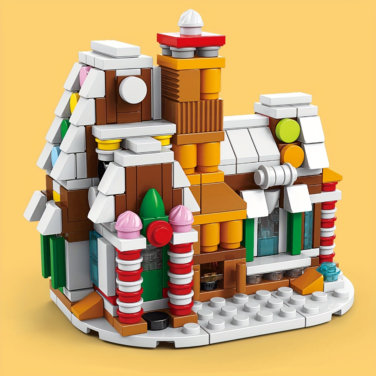 6-in-1 Christmas Gingerbread House Model Building Block Toys