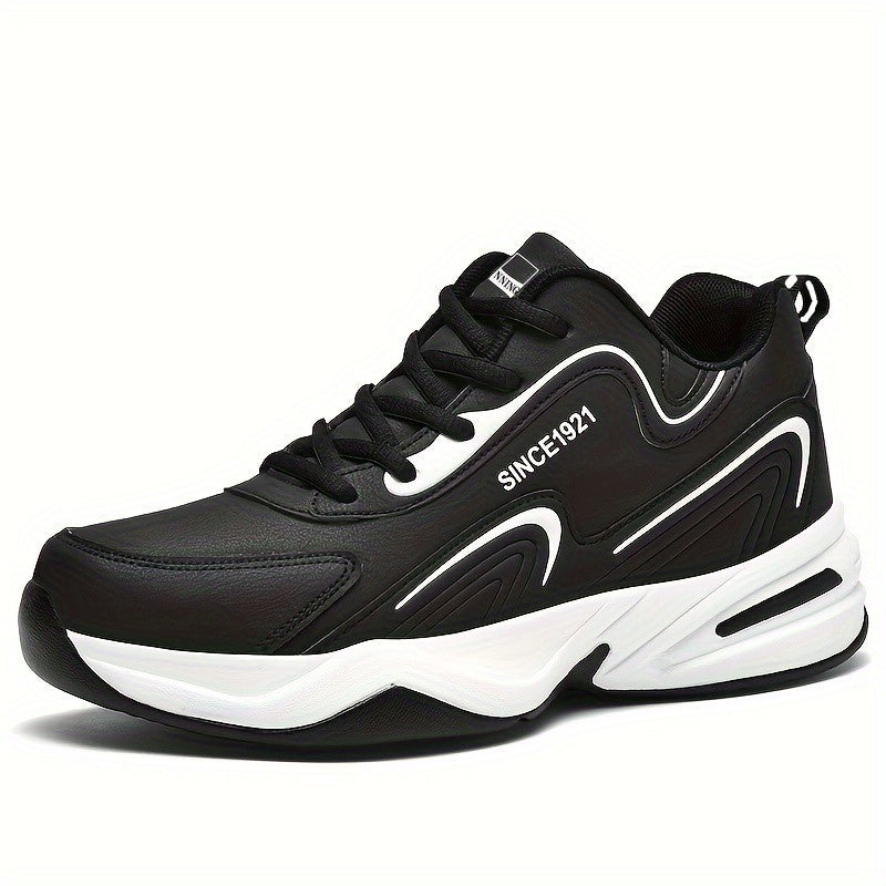 Men's Block Letter Print Chunky Sneakers
