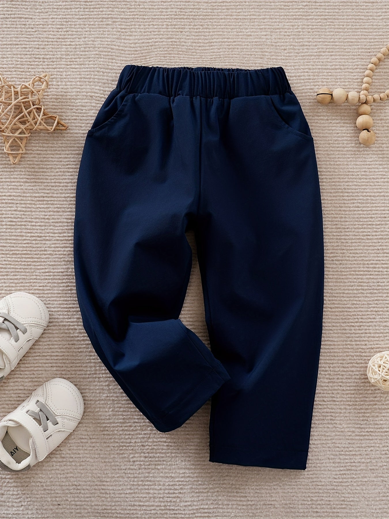 Toddler Boy Long Pants with Pockets Elastic Waist Casual Trousers