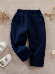 Toddler Boy Long Pants with Pockets Elastic Waist Casual Trousers