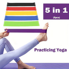 5pc Elastic Resistance Loop Bands for Yoga Workout