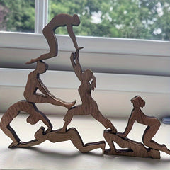 12pcs Wooden Human Shape Stacking Game Building Blocks Toys