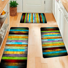 Vintage Kitchen Floor Mat Non-slip Flannel Soft Rug