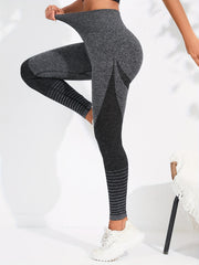 Women's Stripe Yoga Leggings with Butt Lifting Tech