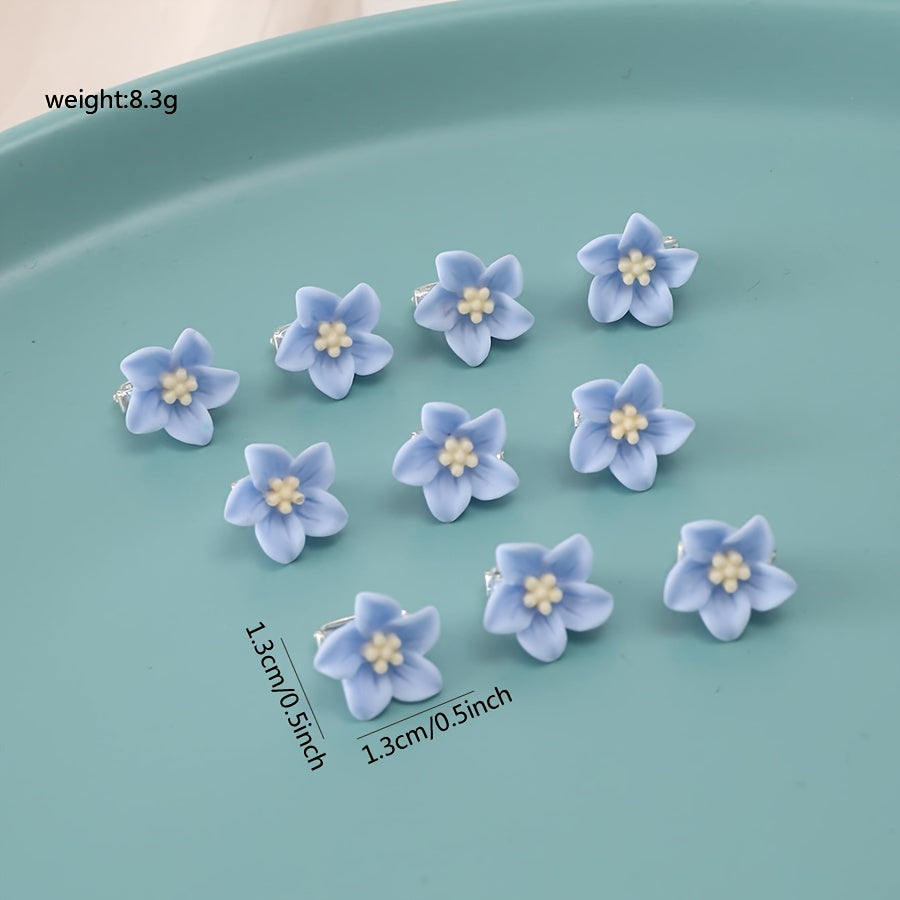 10pcs Flower Hairpin Strong Hold Grip Hair Jaw Clip For Thick Hair