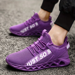 Purple Lace Up Blade Running Shoes Outdoor Sports Footwear