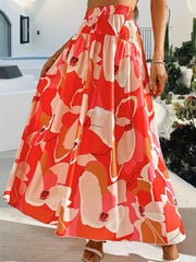 Floral Print High Waist Skirt for Women