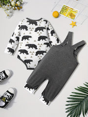 Baby Boy Cartoon Romper & Overalls Set 0-18 Months
