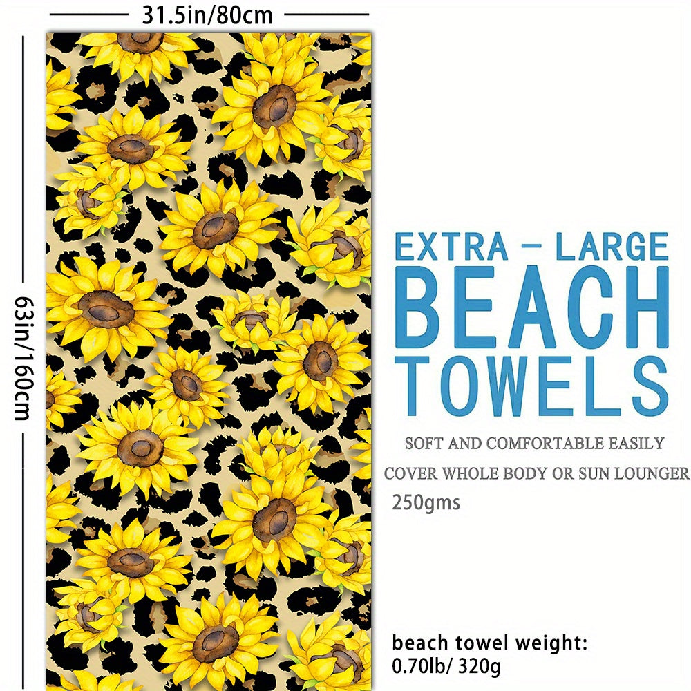 Leopard Print Beach Towel for Pool Party Holiday - Large Women's