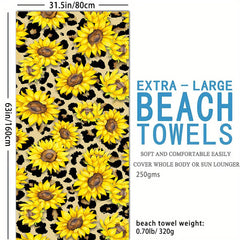 Leopard Print Beach Towel for Pool Party Holiday - Large Women's
