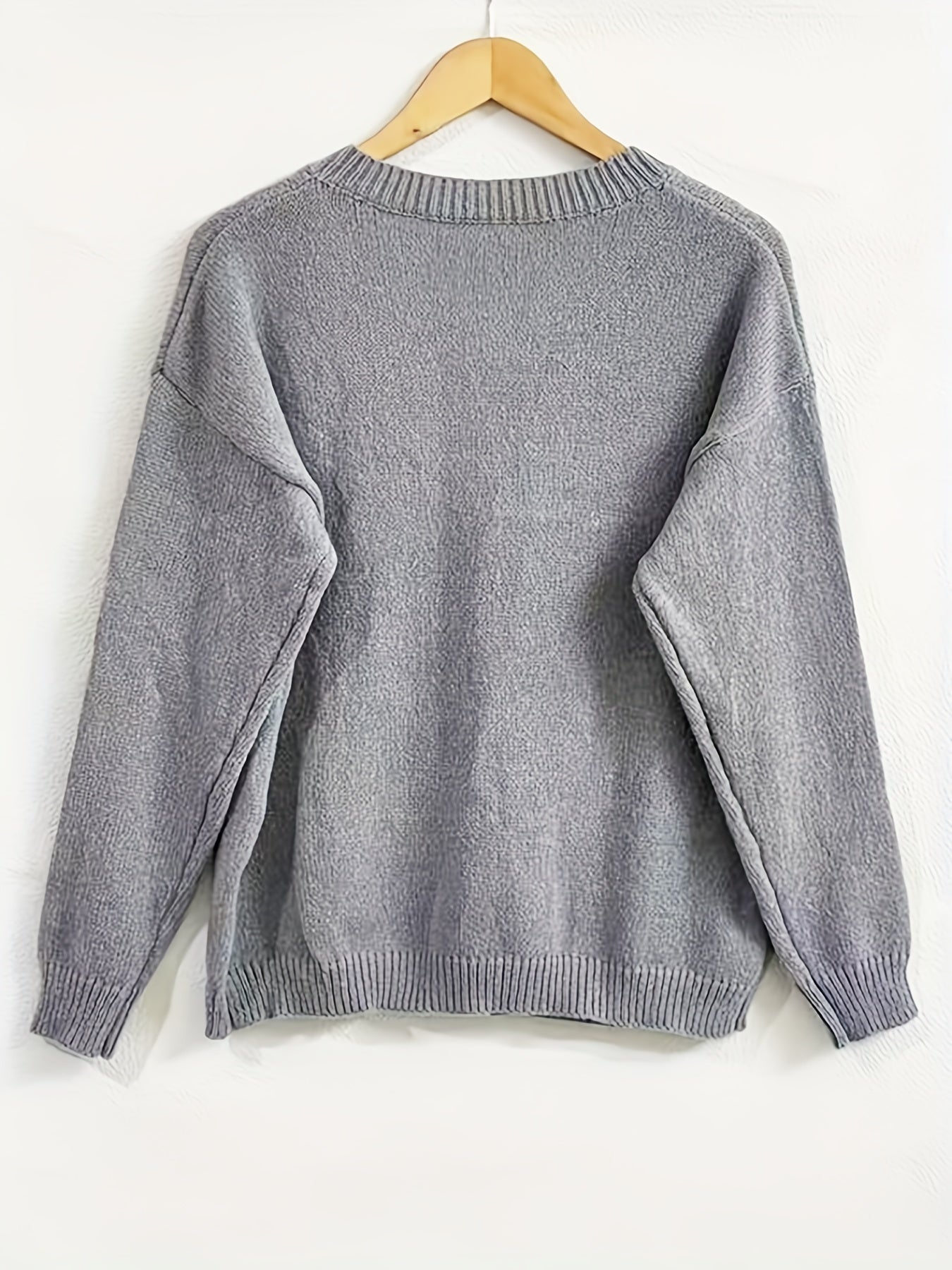 Dandelion Pattern Button Up Cardigan Long Sleeve Sweater