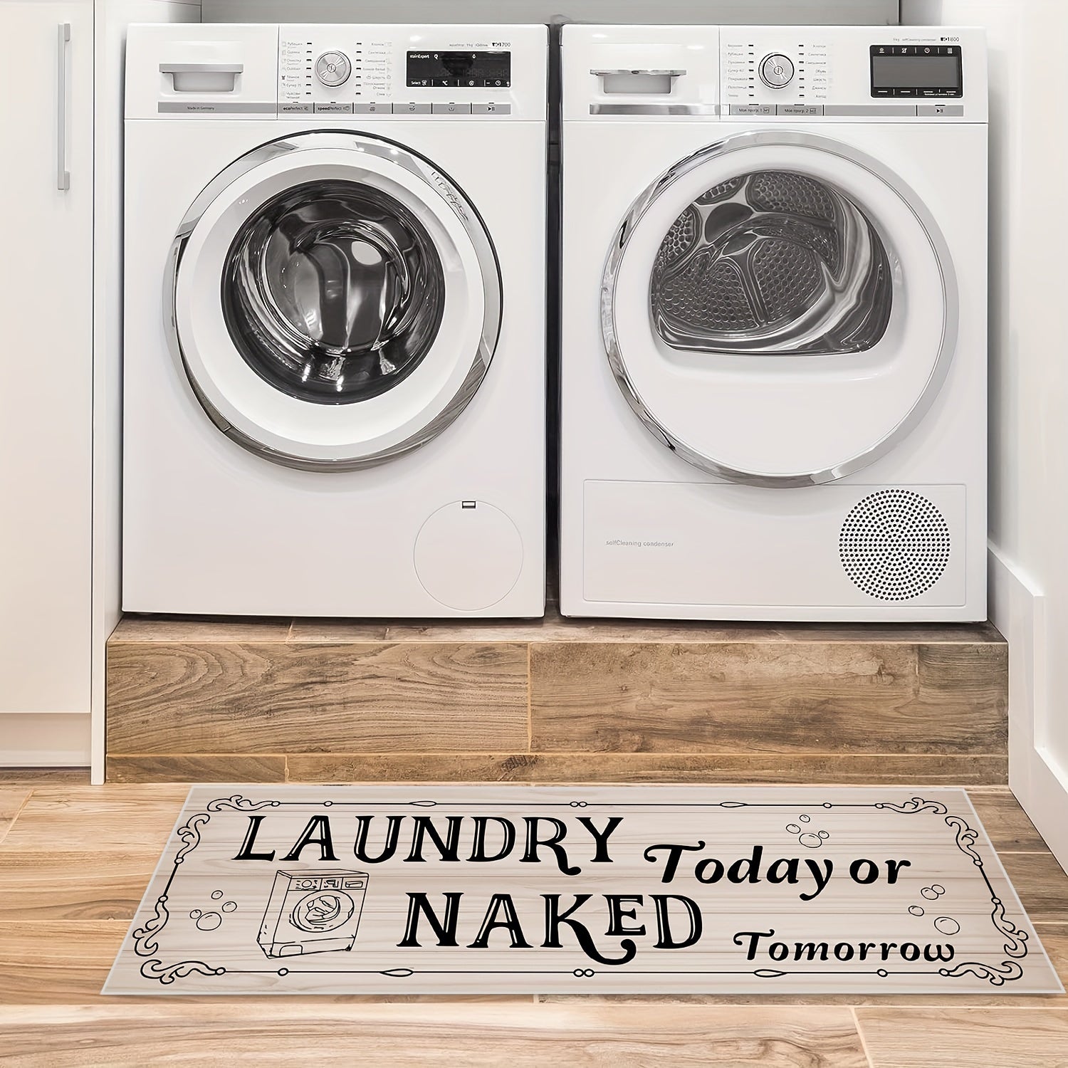 Farmhouse Laundry Room Mat Non-slip Waterproof Rug