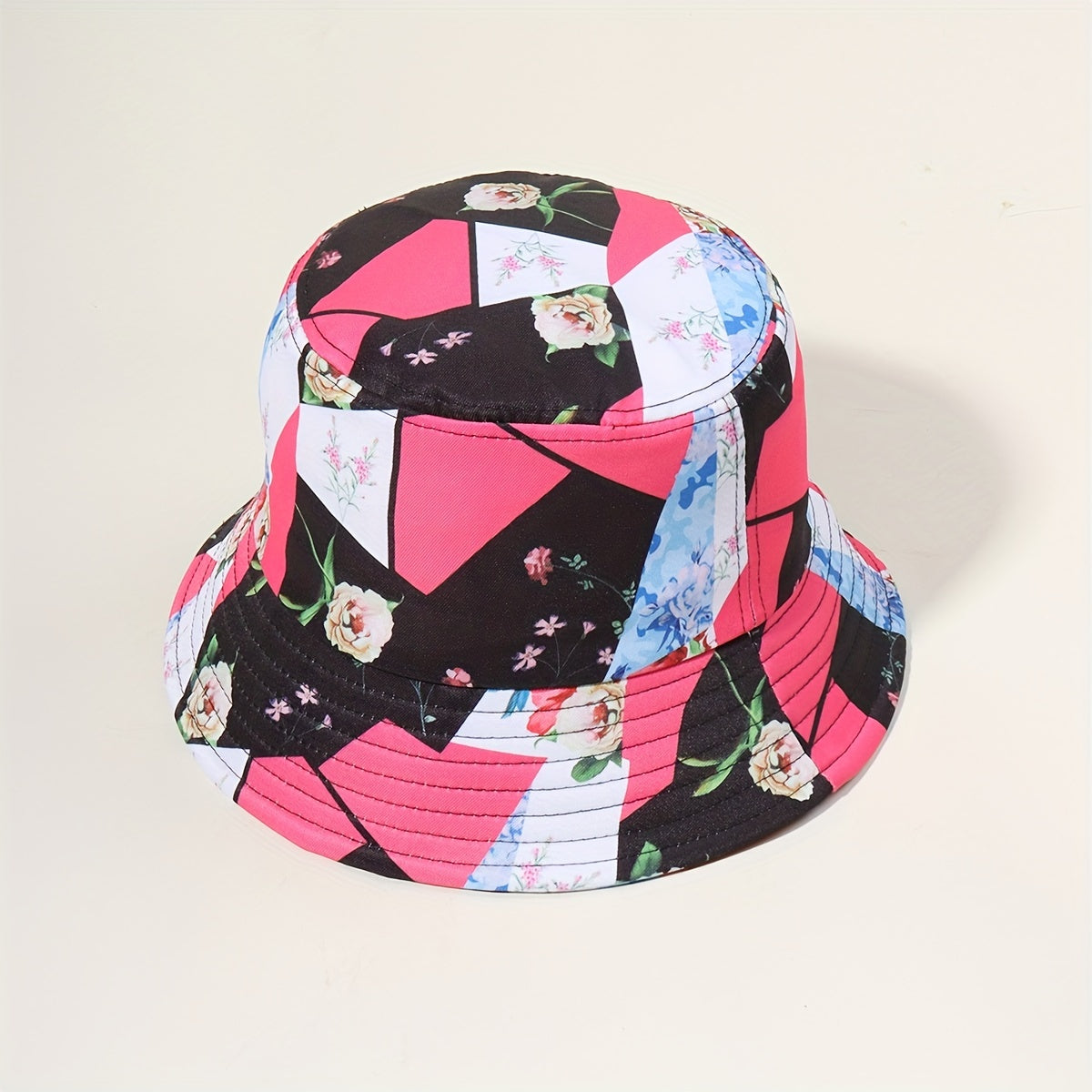 Rose Print Fisherman Hat & Pink Bucket Hat