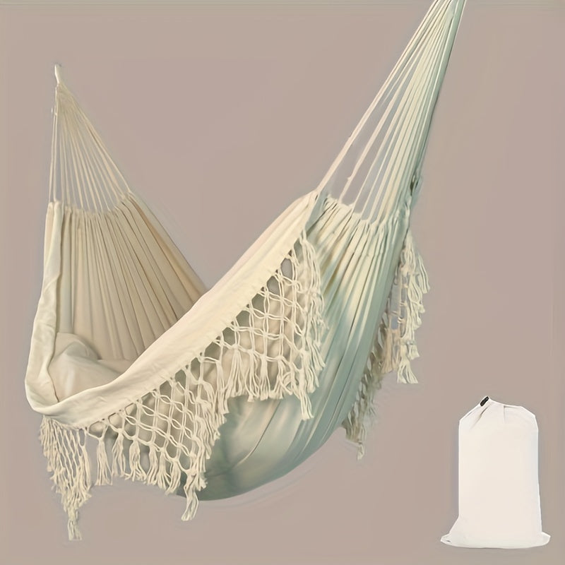 Tassel Hammock Canvas Indoor Outdoor Camping Travel