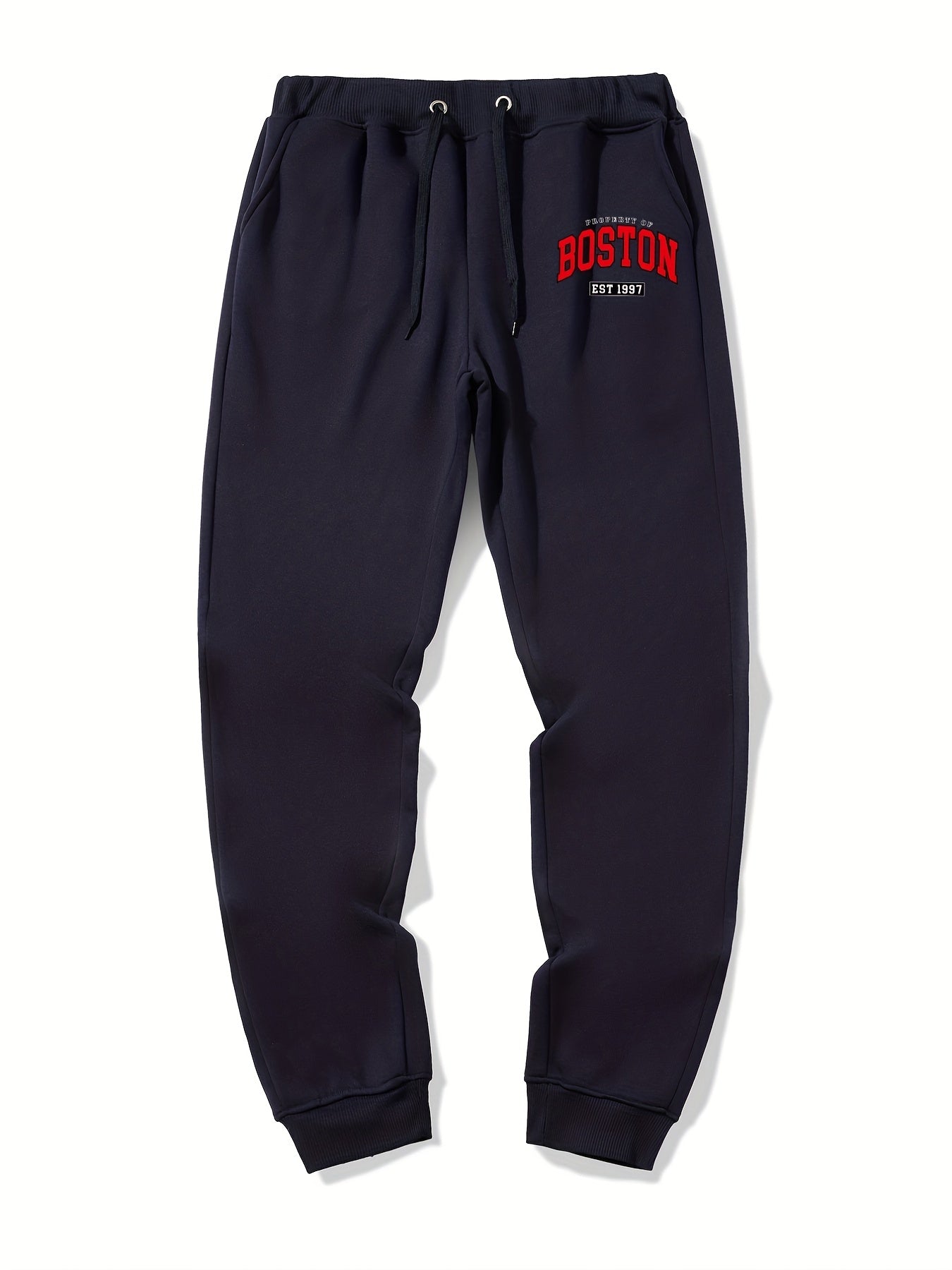 Men's BOSTON Drawstring Fleece Sweatpants Casual Jogger Pants