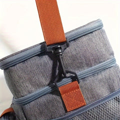Double Layer Insulated Lunch Bag for Work Picnic School Travel