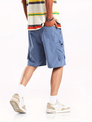 Men's Casual Cargo Shorts Solid Waist Drawstring Summer Outdoor