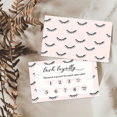 50pcs Pink Loyalty Card Beauty Business Card Aesthetics Esthetician Lash Tech