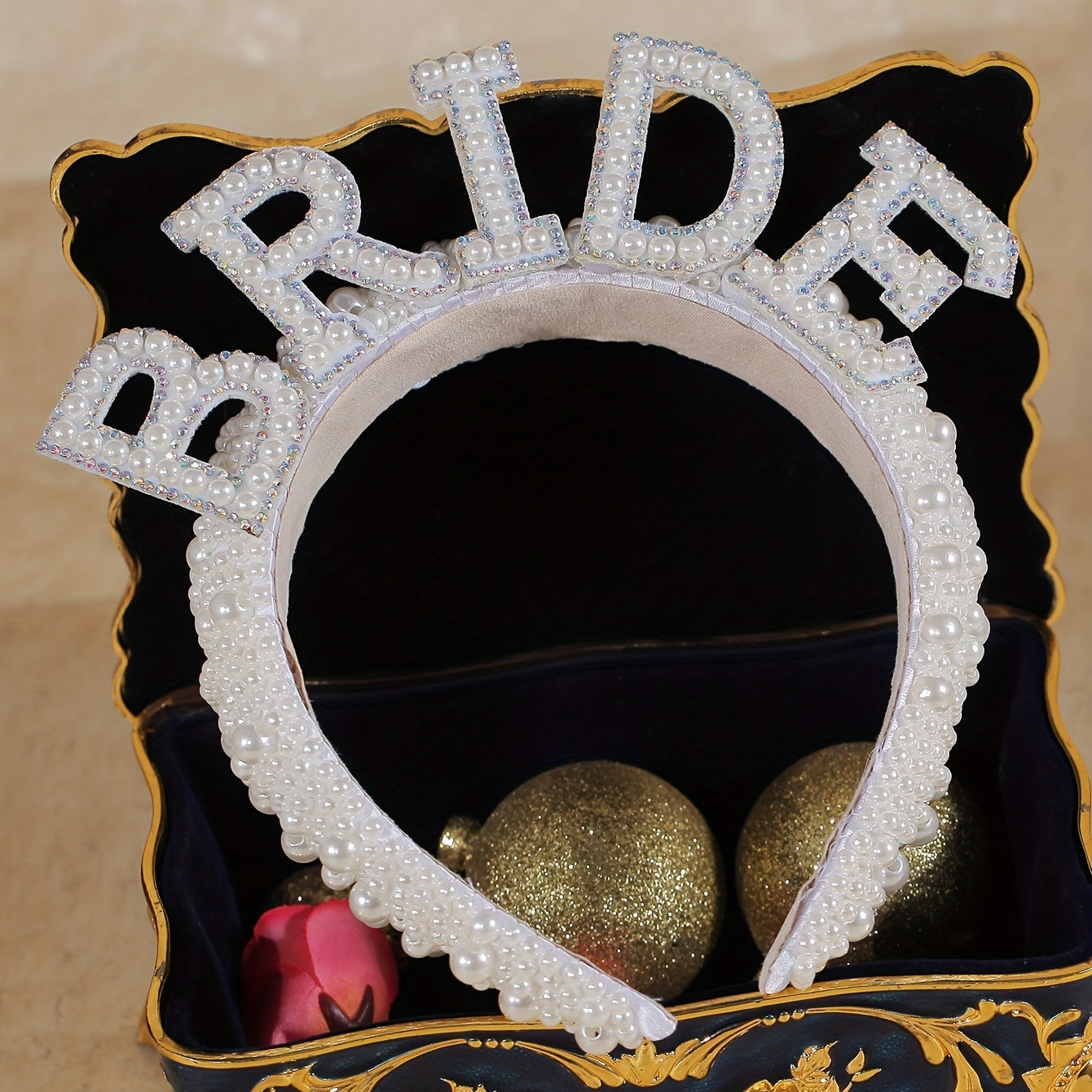 Faux Pearl Headband Vintage Bride Jewelry Bridal Hair Accessories
