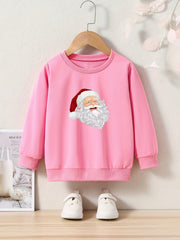 OERYUI Kids Santa Print Pullover Top Spring Fall Christmas Sport