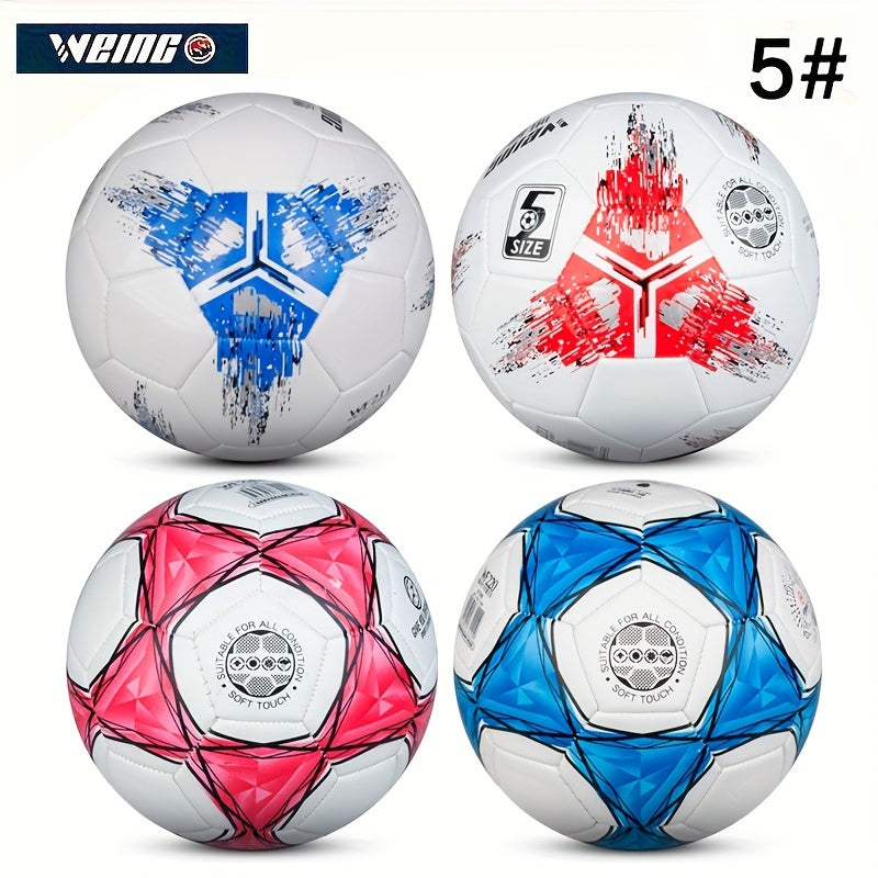 1pc 5 Football PU Leather Rubber Soccer Ball Wear resistant And Explosion proof