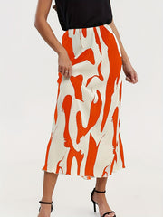Abstract Print High Waist Bodycon Skirt for Spring