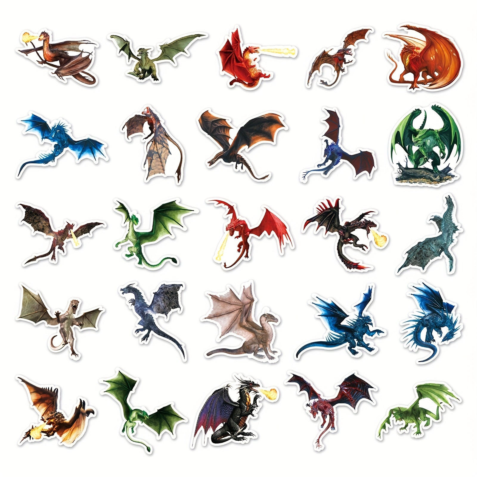 50pcs Dragon Stickers DIY Toys Wall Laptop Phone Waterproof Stickers