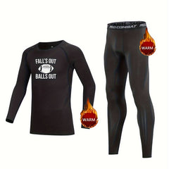 Kids Compression Football Set with Fleece Crew Neck & Elastic Waist