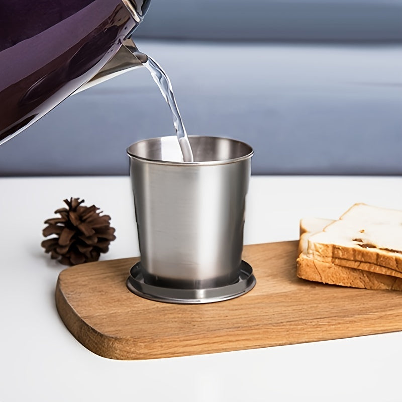 250ml Portable Stainless Steel Water Cup Outdoor Travel Folding Durable