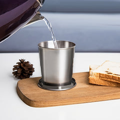 250ml Portable Stainless Steel Water Cup Outdoor Travel Folding Durable