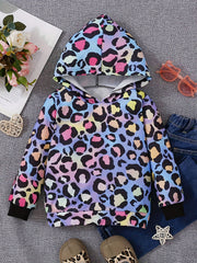 Luminous Gradient Leopard Print Hooded Sweatshirt for Party